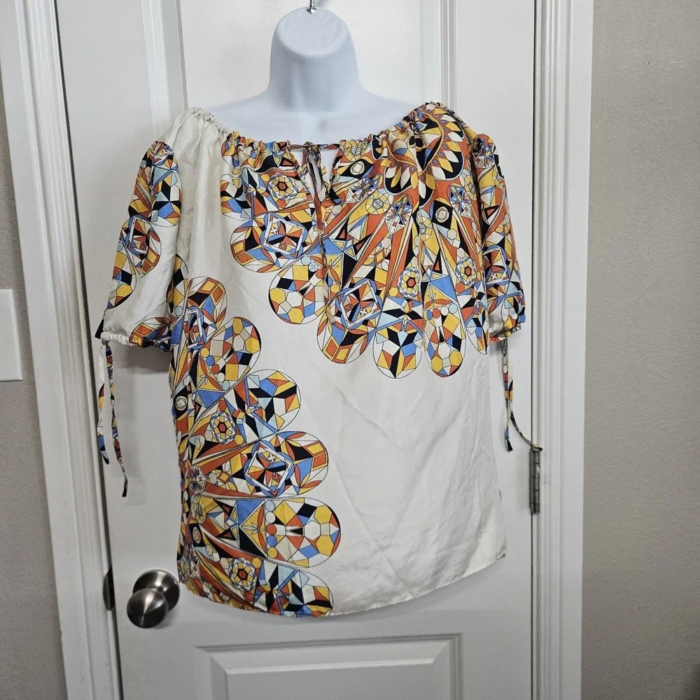 TORY BURCH 100% SILK Blouse TOP sz 4